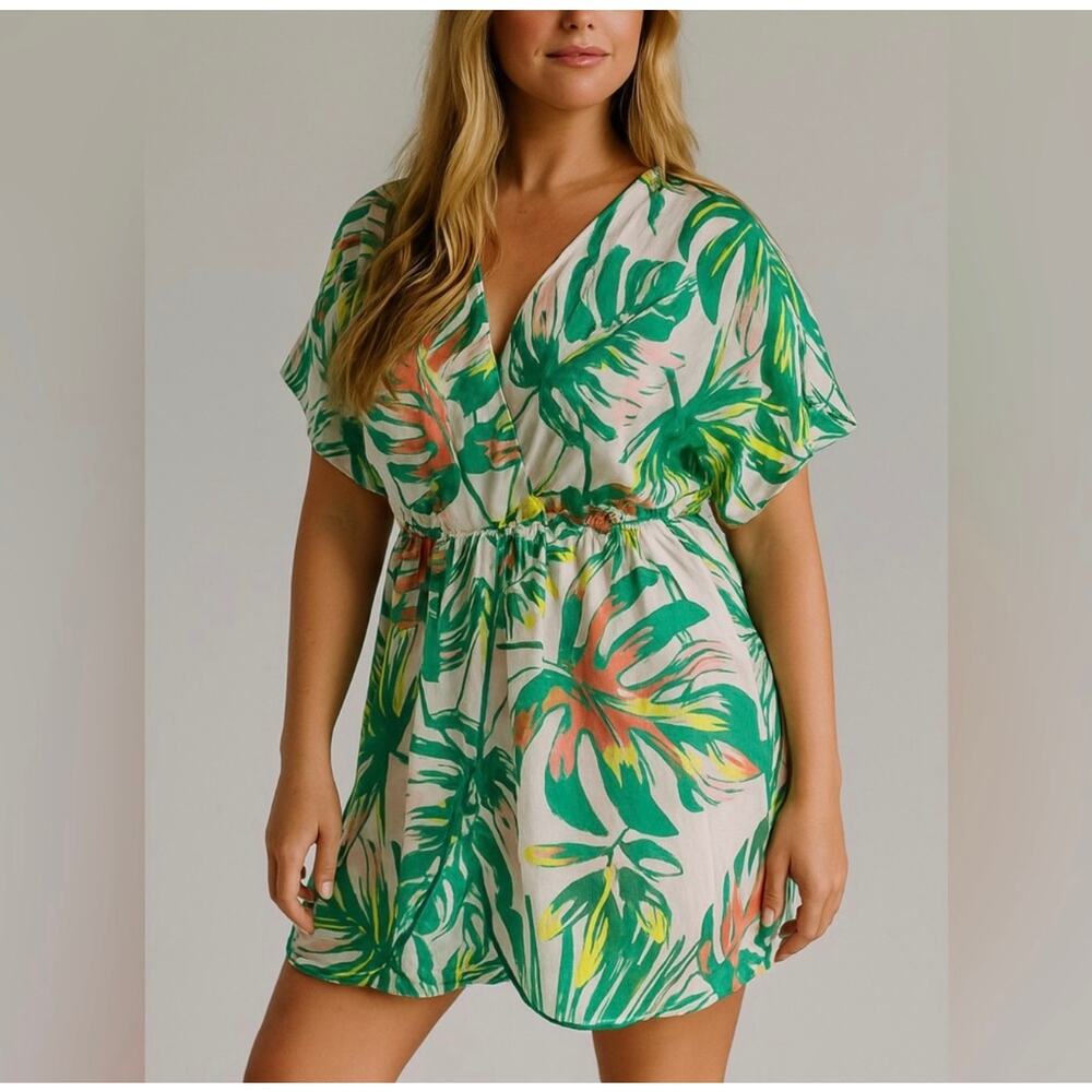 Woman’s Club Z Collection Leaf Print Coverup Size Large
